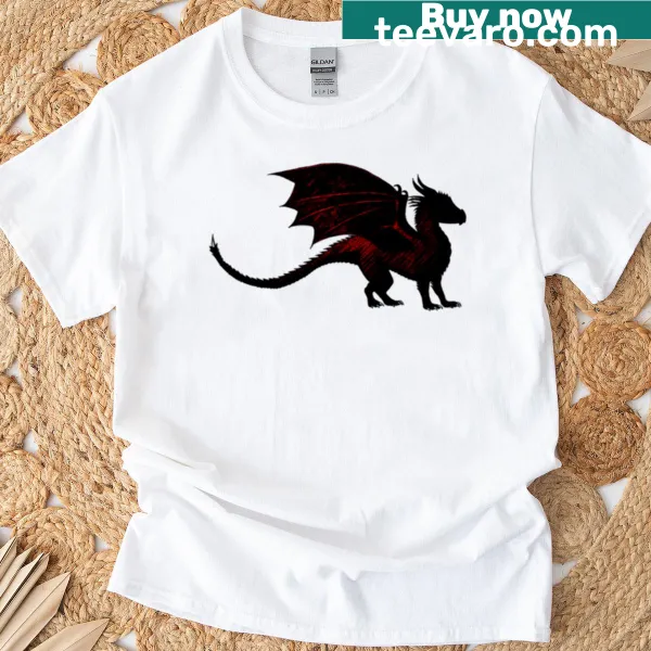 Silhouette of a dragon in flight on a T-shirt
