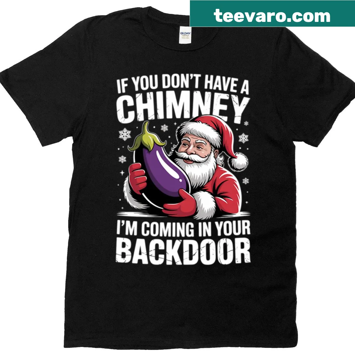 Funny Santa t-shirt with humorous text for Christmas — on a men's t-shirt