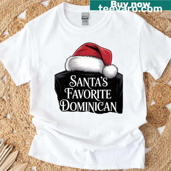 Santa wearing a Dominican Christmas hat