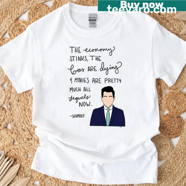 Oversized t-shirt with the quote 'Economy Stinks' in bold text.