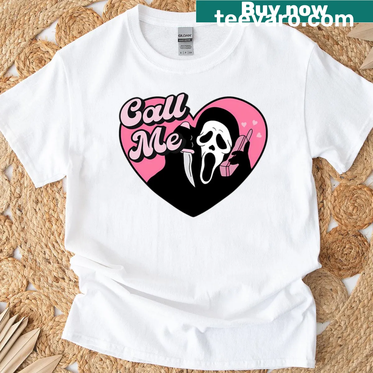 Gothic t-shirt featuring a ghost design inspired by Scream movie — on a men's t-shirt