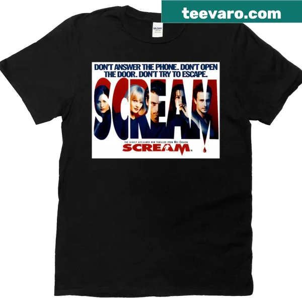 Horror-themed T-shirt featuring imagery from classic slasher films