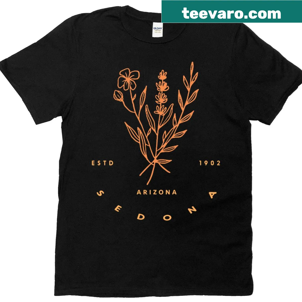 Sedona Arizona Meadow print T-shirt featuring a scenic landscape illustration — on a men's t-shirt