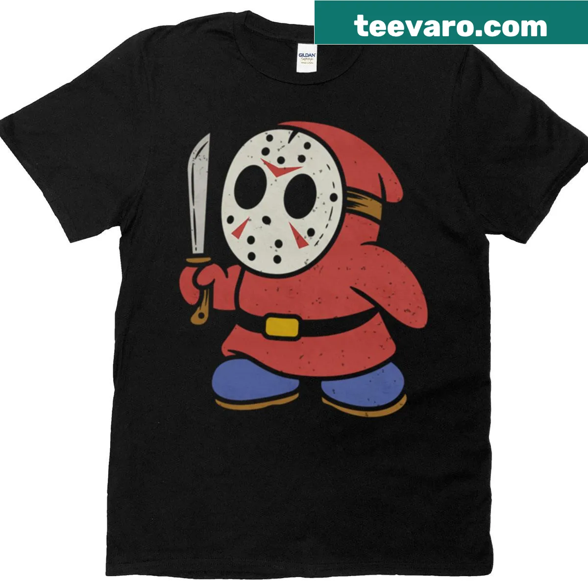 Oversized T-shirt inspired by Friday the 13th theme — on a men's t-shirt