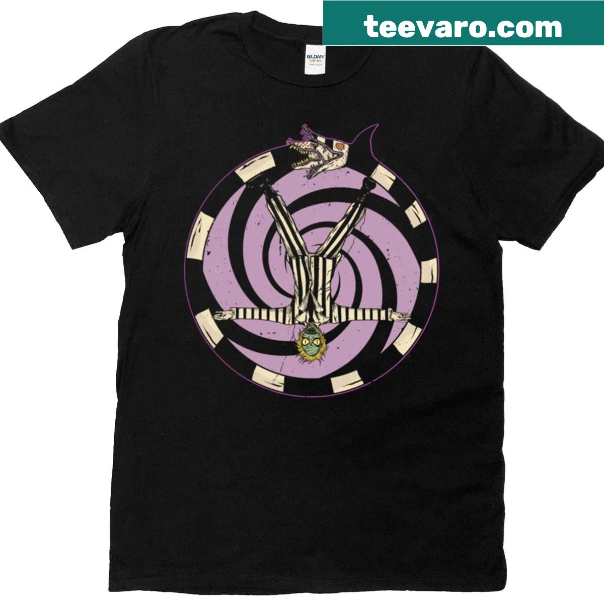 Oversized t-shirt featuring the sigil of a bio-exorcist for fantasy lovers. — on a men's t-shirt