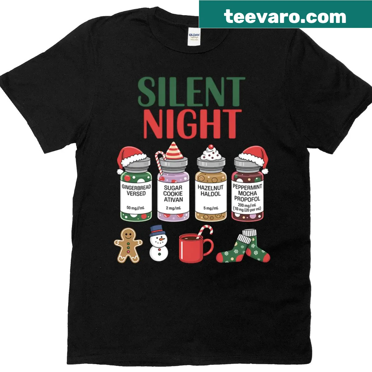 Heartwarming T-shirt for nurses celebrating Christmas with a medical theme. — on a men's t-shirt
