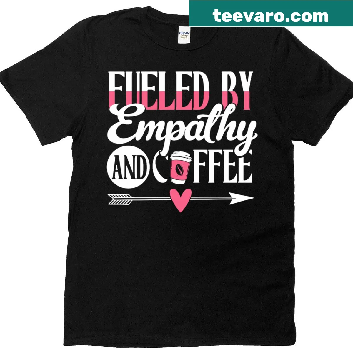 Typography featuring empathy and coffee for social workers — on a men's t-shirt