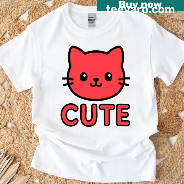 Cute illustrated T-shirt featuring a sweet cat design.