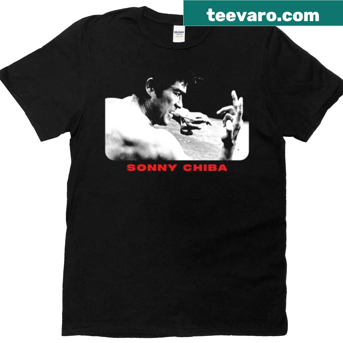Illustration of Sonny Chiba in action on a T-shirt — on a men's t-shirt
