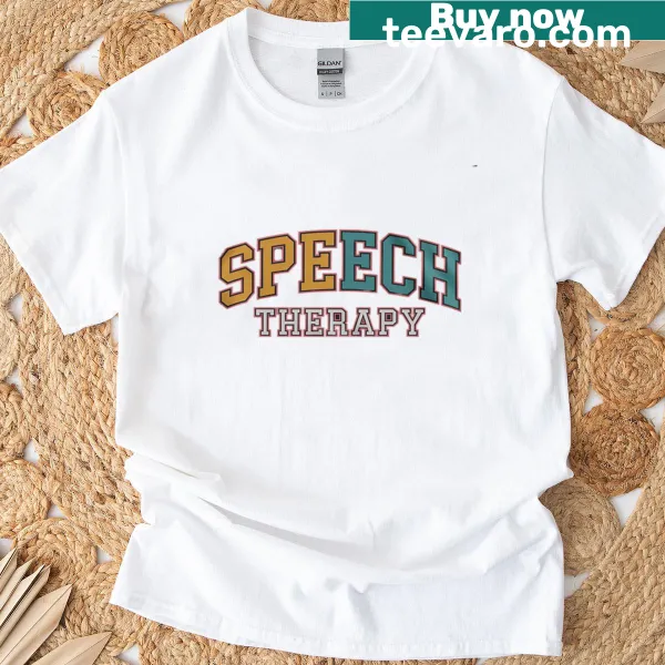 Illustrated design celebrating speech-language pathologists on a T-shirt