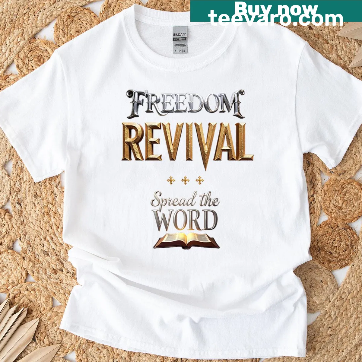 Inspirational typography design on a Spread The Word John 146 T-shirt — on a men's t-shirt