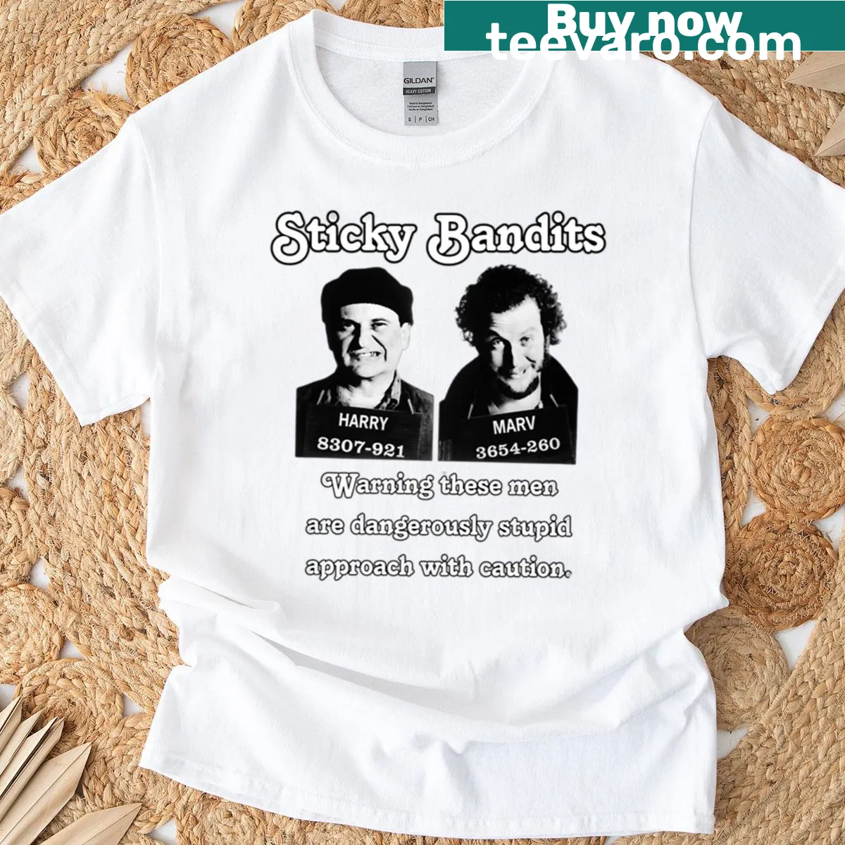 Playful Sticky Bandits graphic t-shirt — on a men's t-shirt