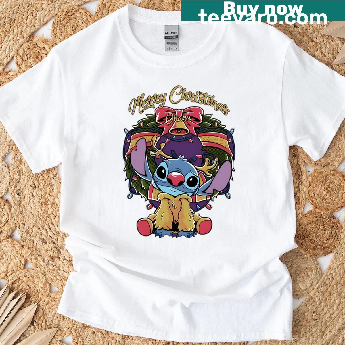 Cartoon character design inspired by holiday movies for kids — on a men's t-shirt