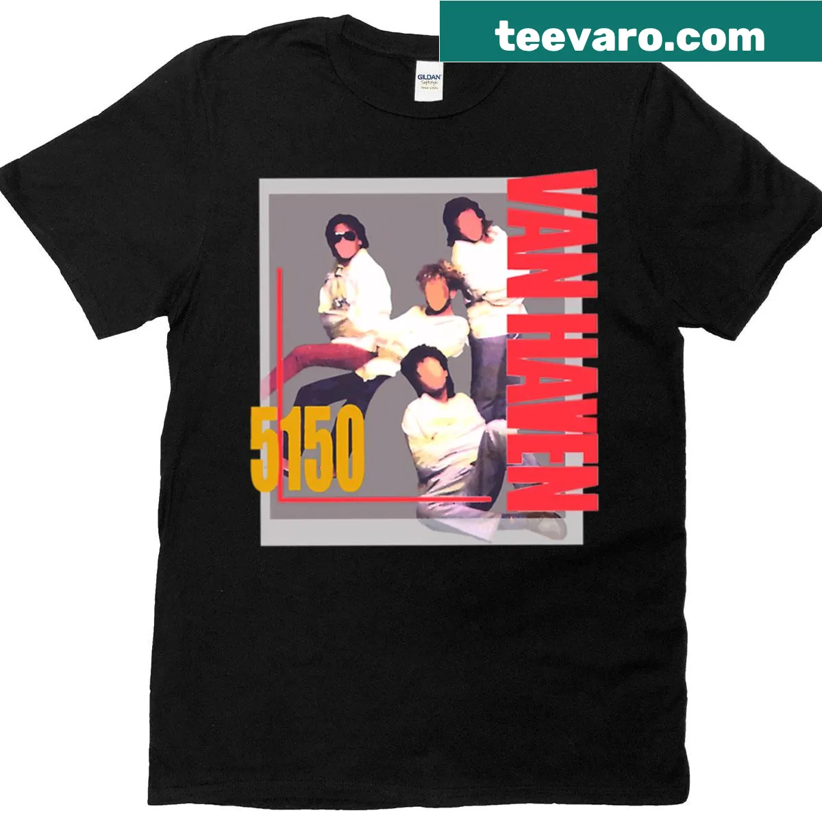 Vintage-style T-shirt featuring a fictional band with a playful design — on a men's t-shirt
