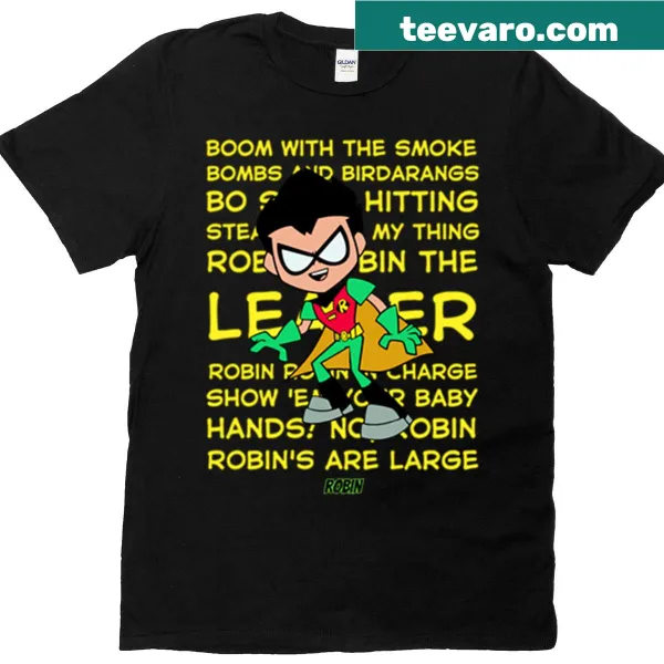 Cartoon graphic tee featuring Robin from Teen Titans Go To The Movies