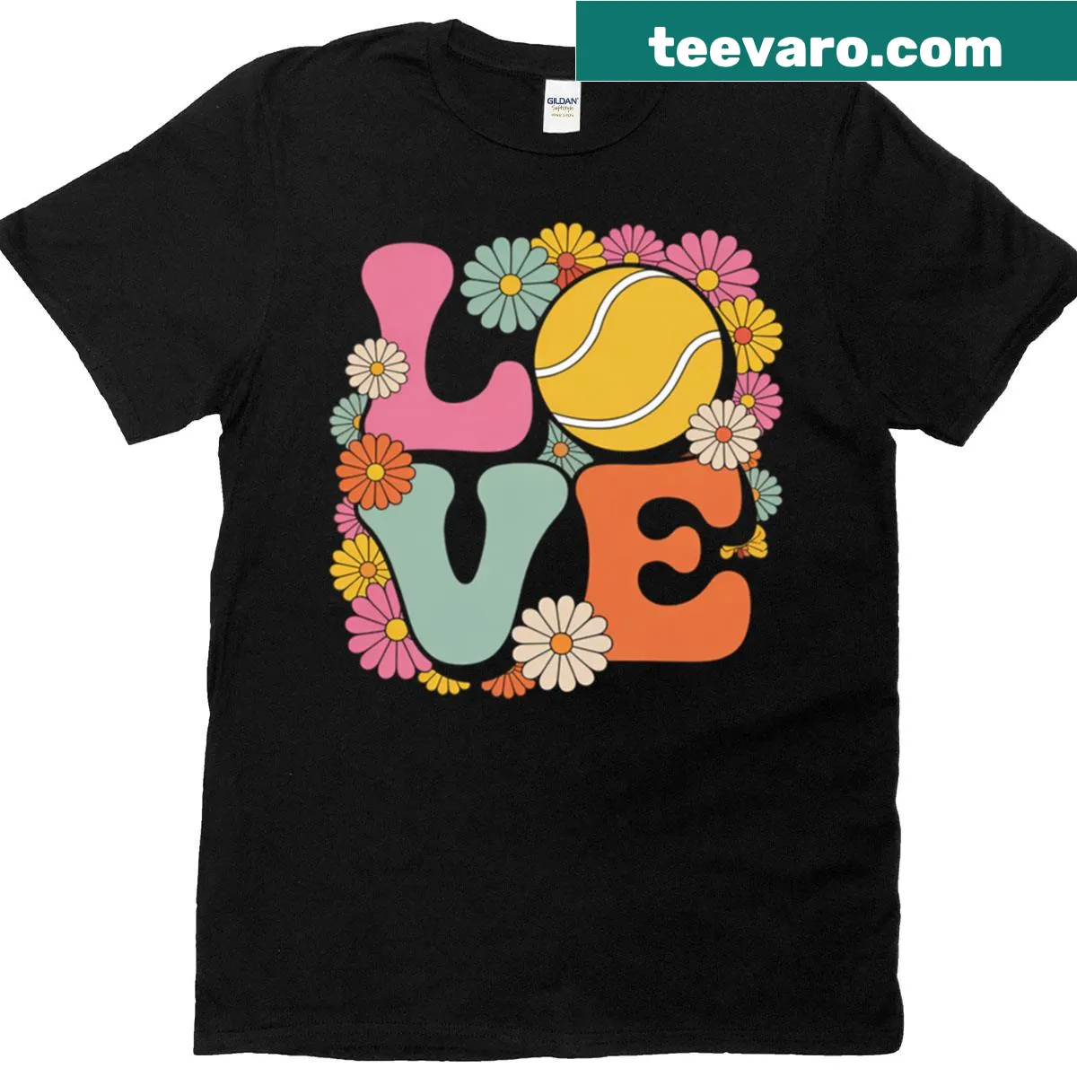 Cute T-shirt with a tennis theme designed for women and girls — on a men's t-shirt
