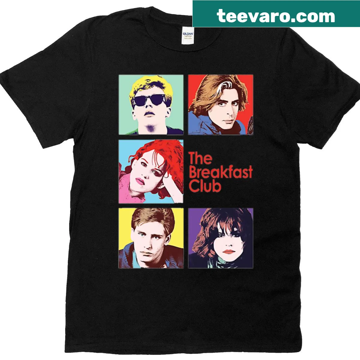 Illustrative T-shirt showcasing the group from The Breakfast Club — on a men's t-shirt