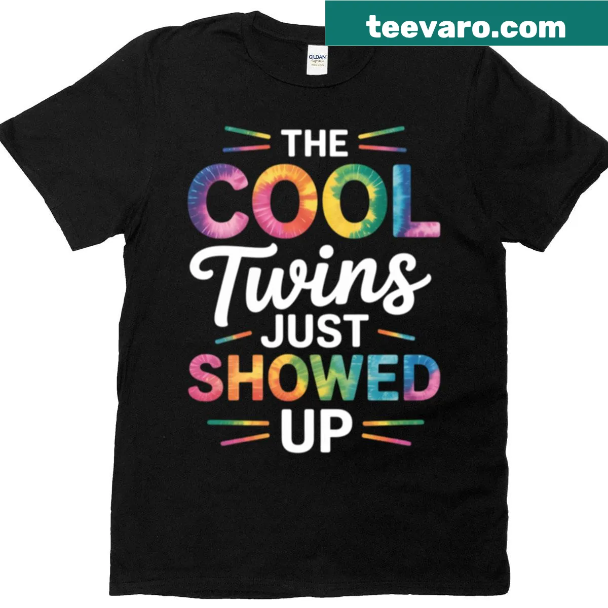 Playful typography shirt celebrating twin flame energy. — on a men's t-shirt