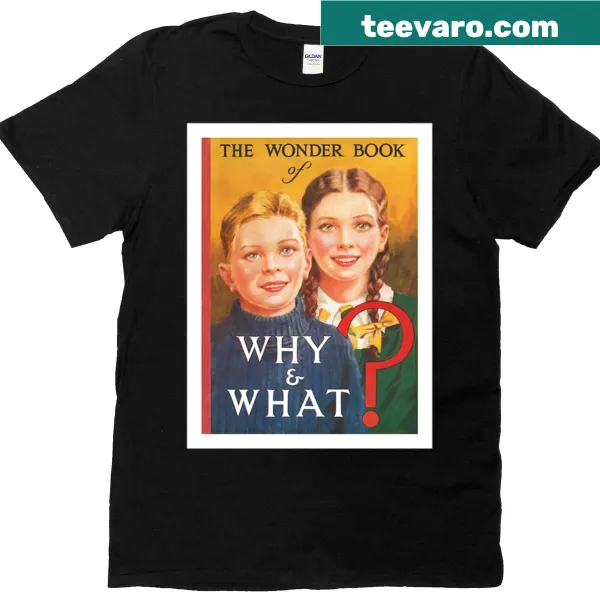 Whimsical design featuring the title The Wonder Book Of Why And What.