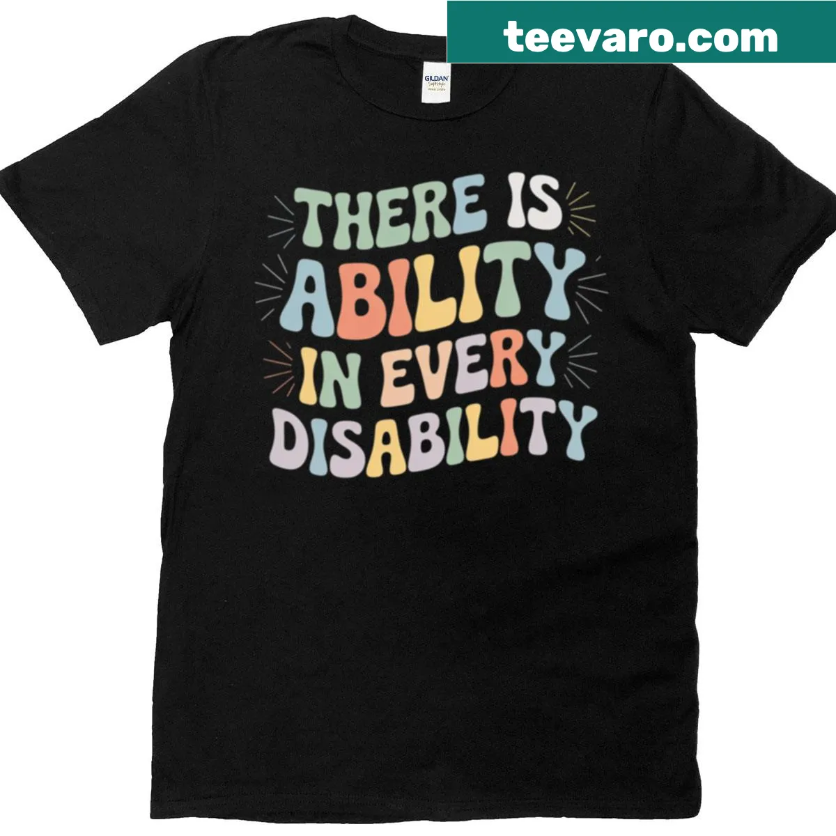 Inspirational T-shirt with a message about ability in disability. — on a men's t-shirt