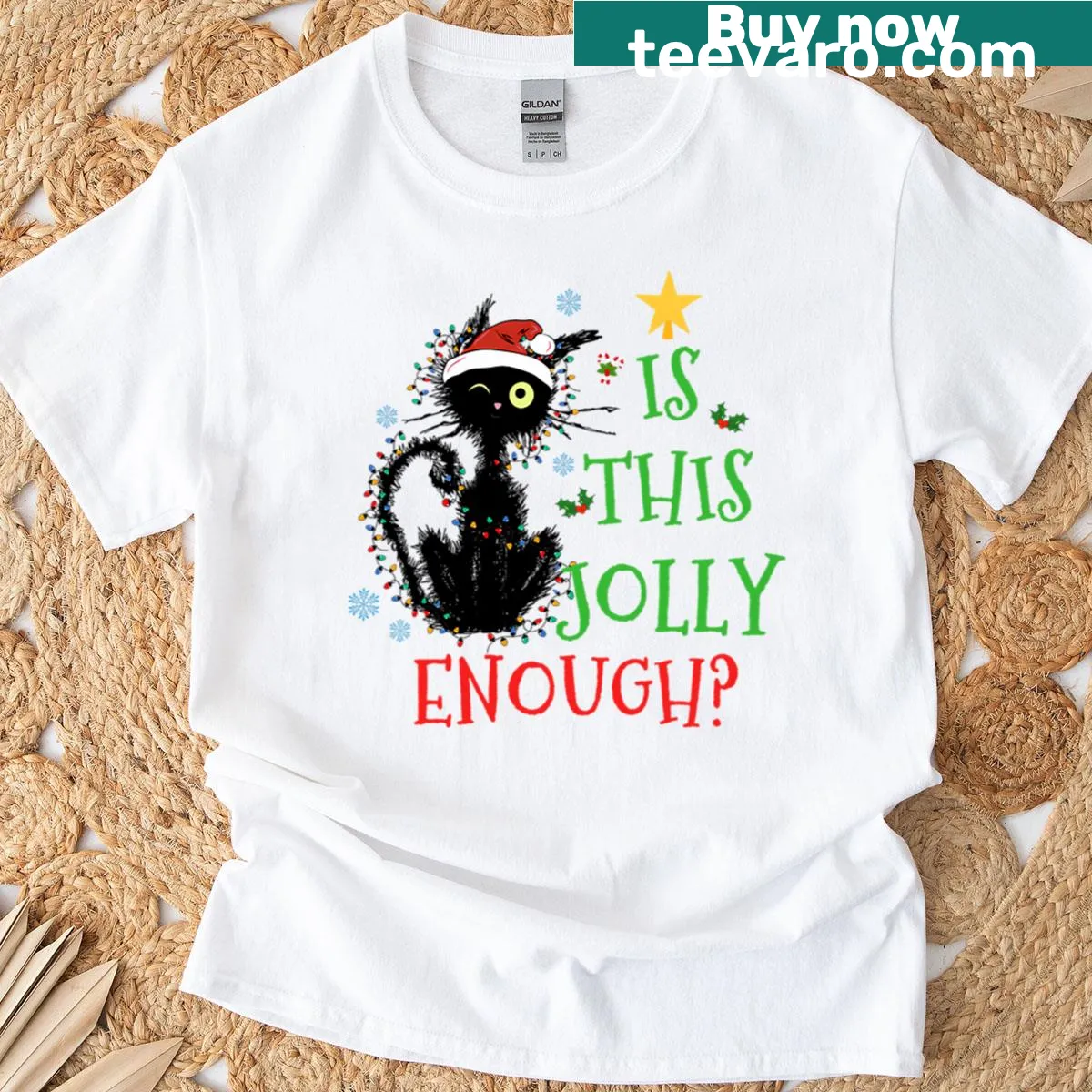 Funny Christmas meme-themed typography on a T-shirt — on a men's t-shirt