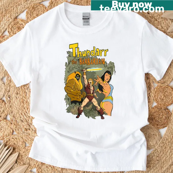Thundarrs The Barbarians t-shirt with adventure themed design