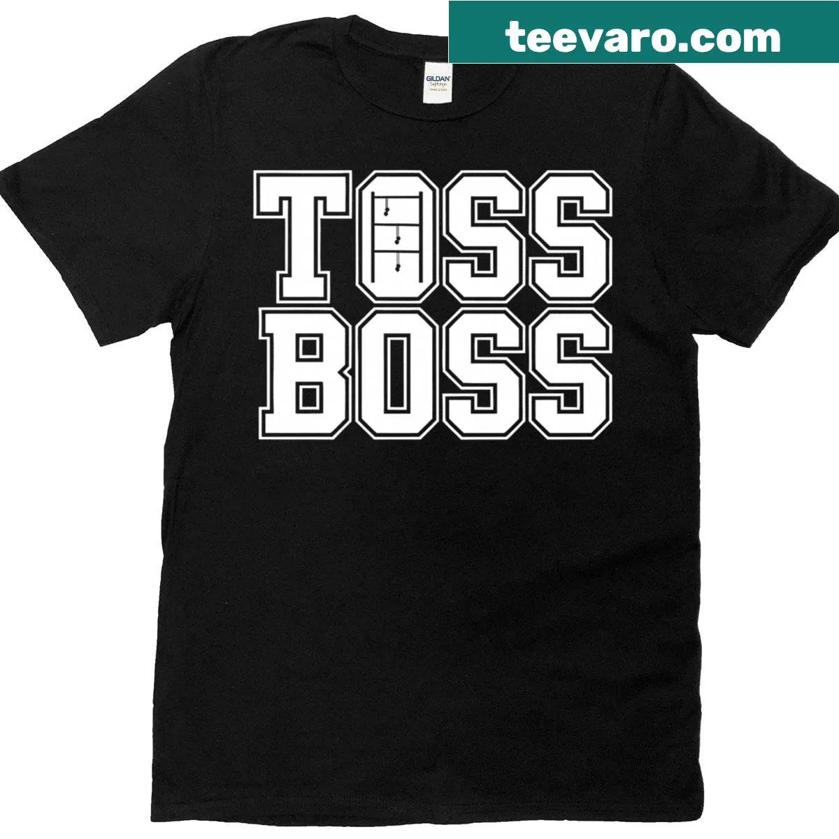 Illustrated Ladder Toss T-shirt for toss game enthusiasts — on a men's t-shirt