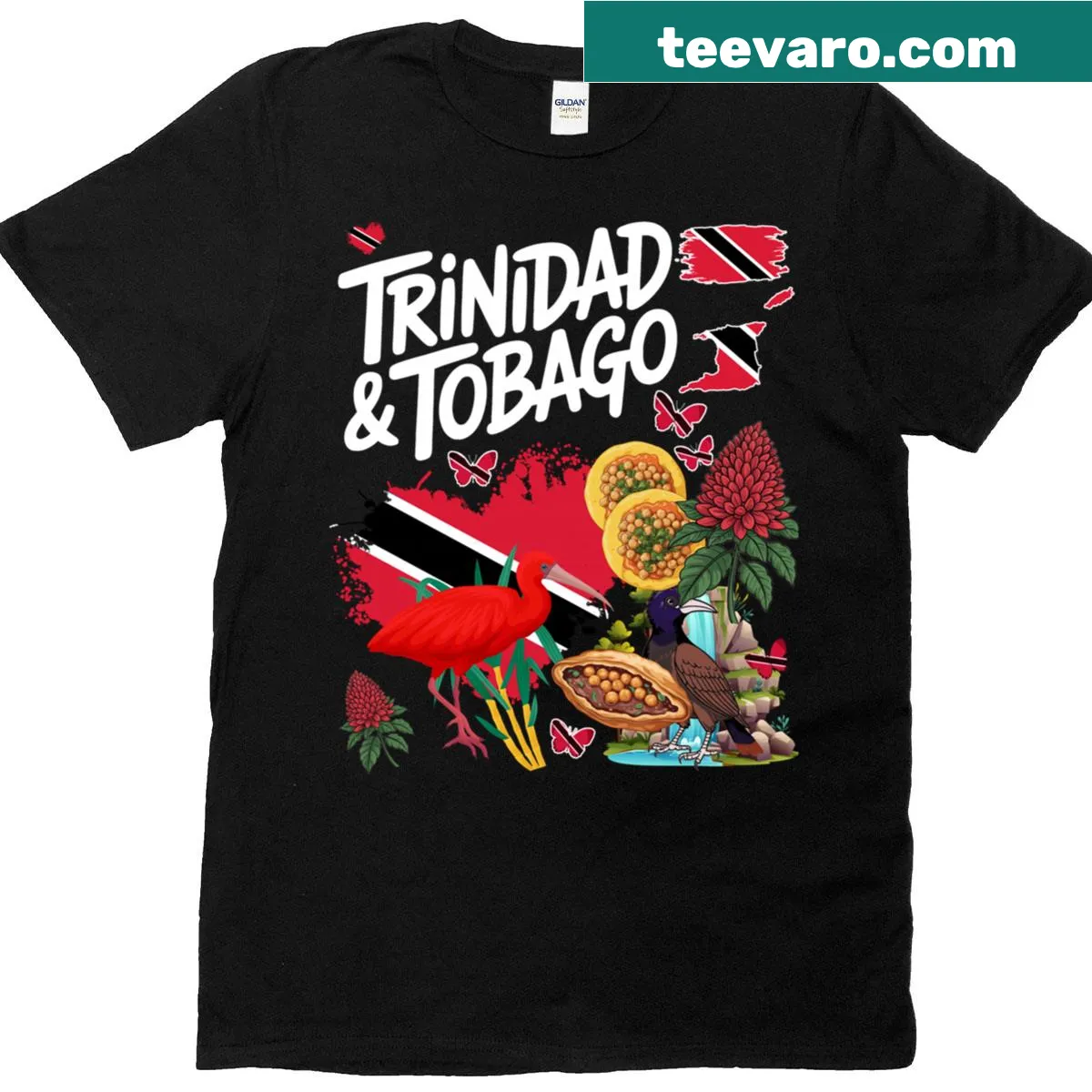 Trinidad flag T-shirt for women celebrating Trinidad Tobago culture — on a men's t-shirt