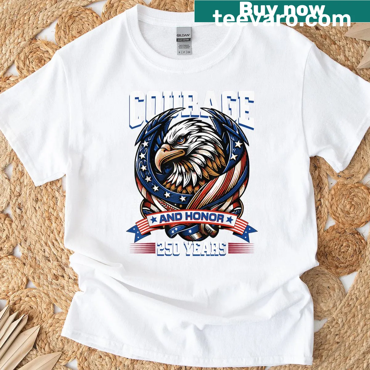 Eagle graphic symbolizing American pride and courage — on a men's t-shirt