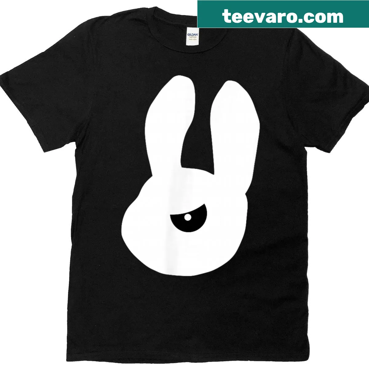 Cute cartoon bunny face T-shirt for kids — on a men's t-shirt