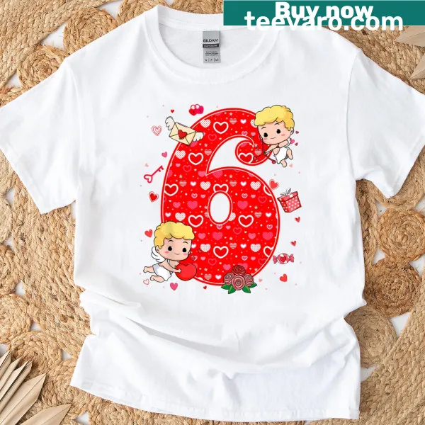 Funny Valentine’s Day t-shirt with hearts and meme-inspired text