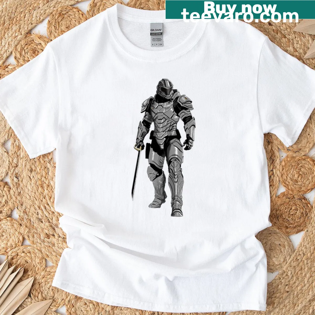Bold Valor Soldier themed t-shirt — on a men's t-shirt