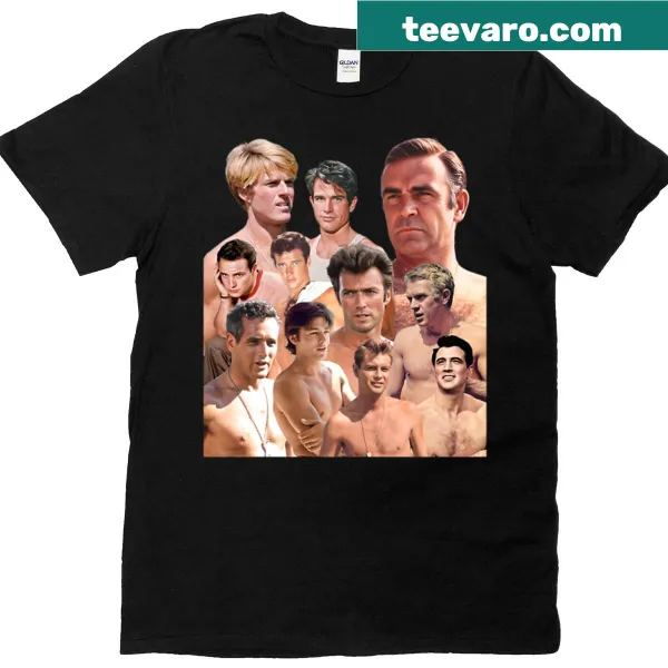 Oversized vintage T-shirt celebrating hunks of the 1960s