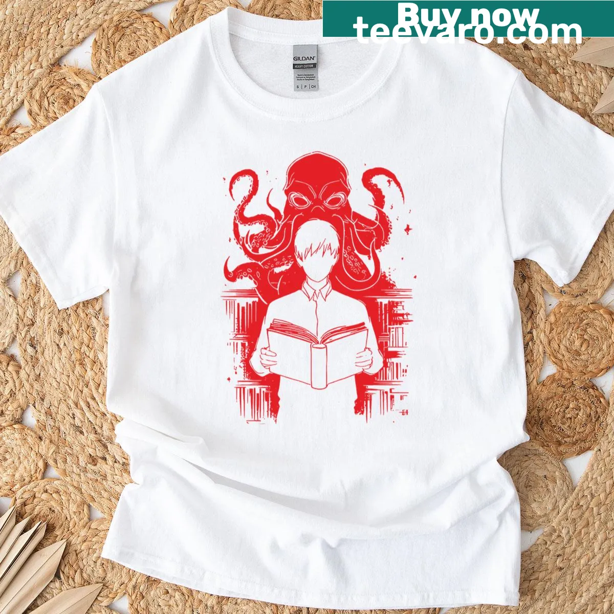 Typography T-shirt with the phrase 'Whispers Of The Deep' — on a men's t-shirt