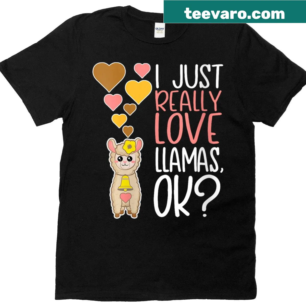 Cute llama lover t-shirt with charming illustration and text. — on a men's t-shirt