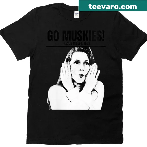 Bold Muskies emblem design on women's t-shirt