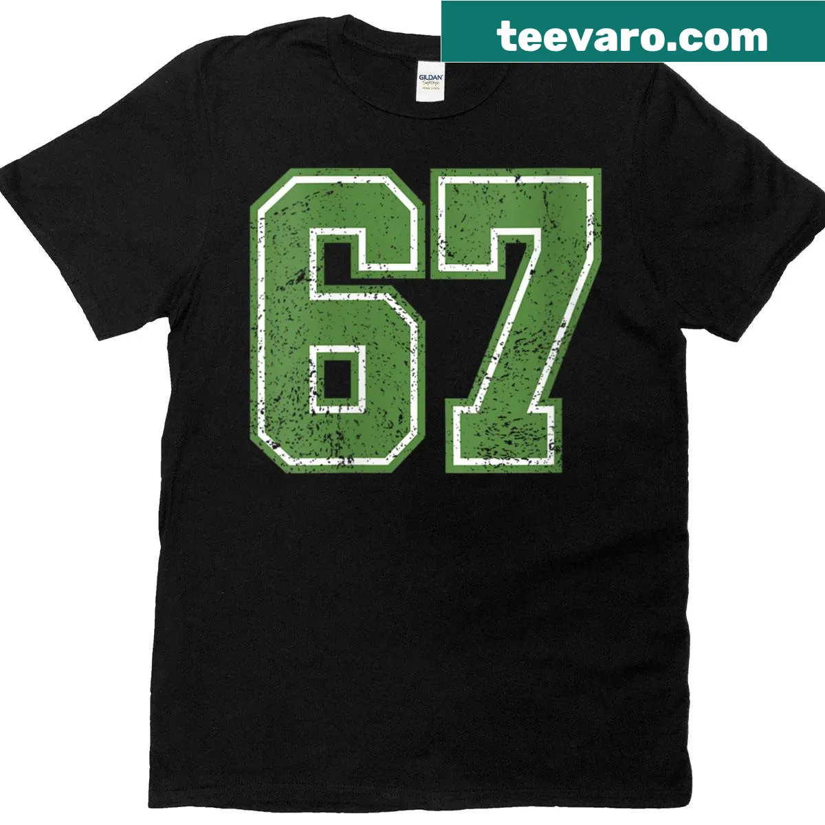 Funny 67 meme graphic on a women's t-shirt — on a men's t-shirt