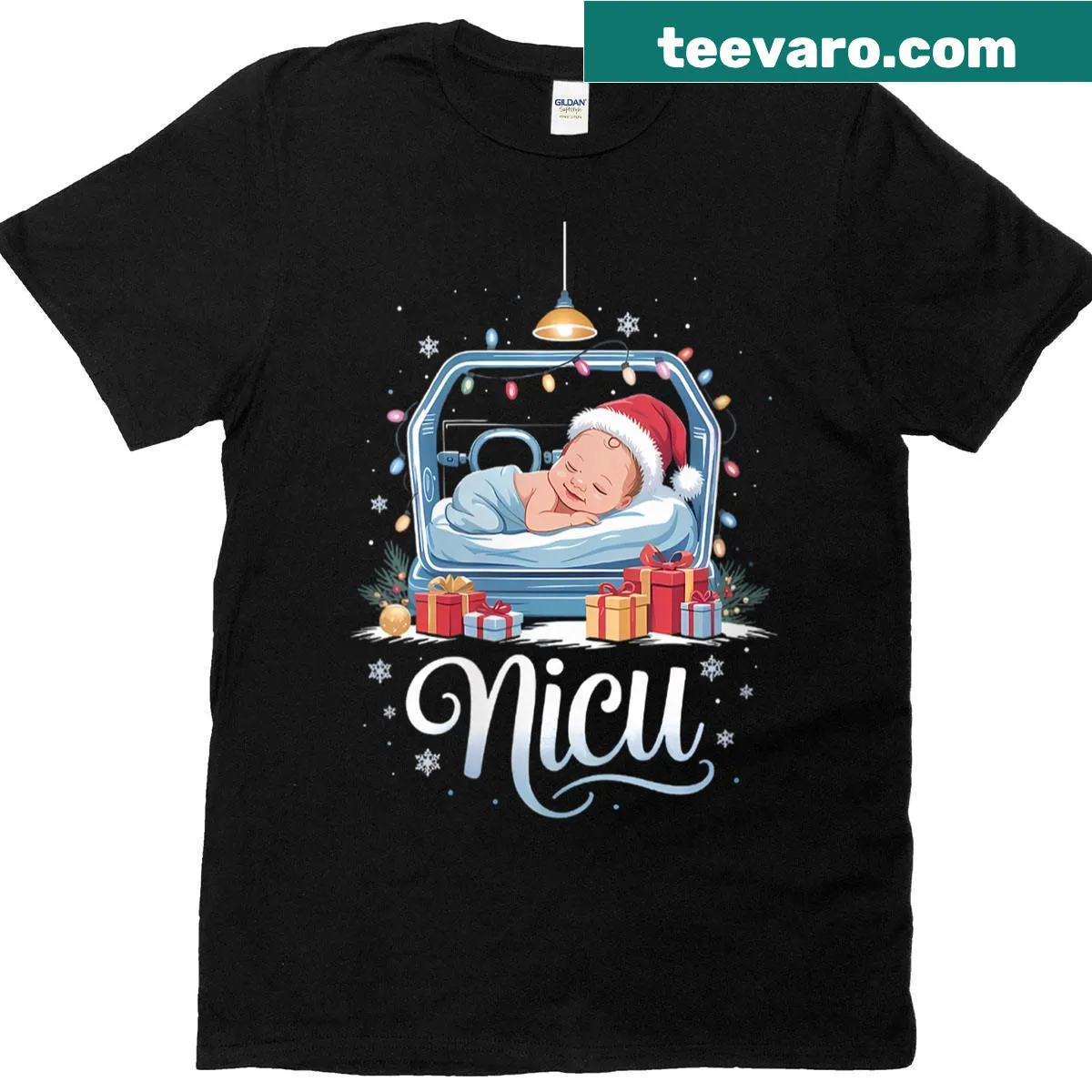 NICU Nurse Christmas T-shirt with a heartfelt message honoring nurses — on a men's t-shirt