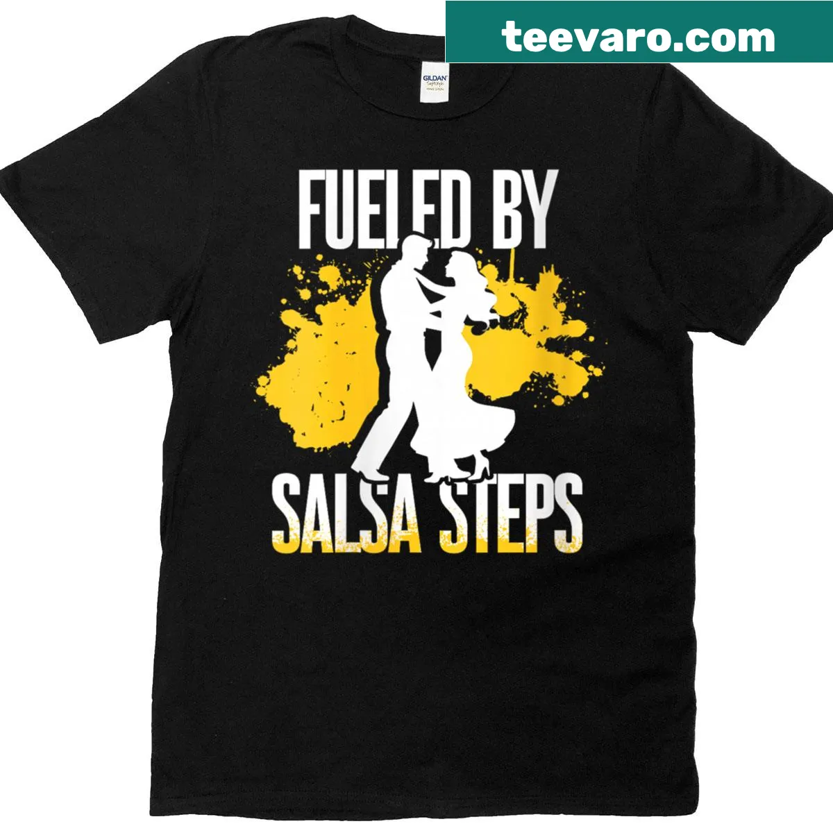 Salsa dancer graphic on a women's t-shirt — on a men's t-shirt