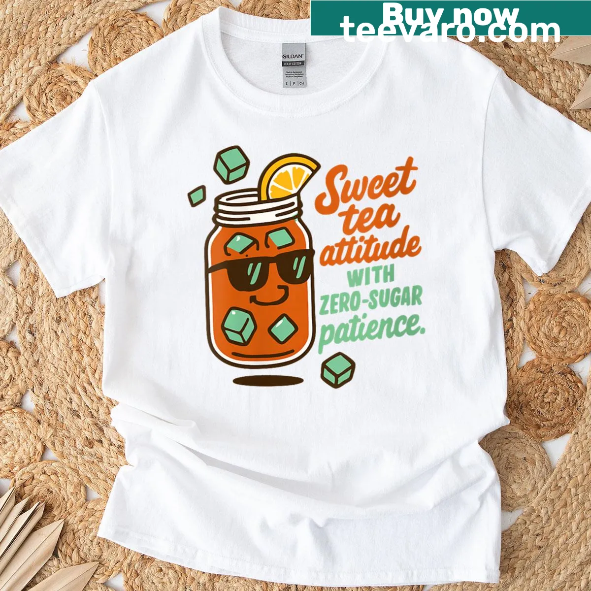 Funny Southern charm T-shirt with sweet tea pun — on a men's t-shirt