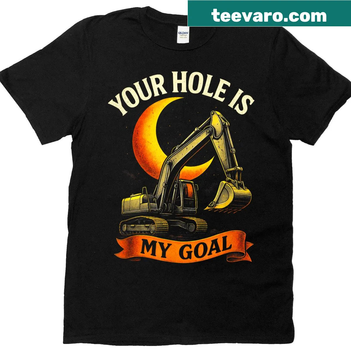 Funny construction t-shirt with humorous text for workers. — on a men's t-shirt