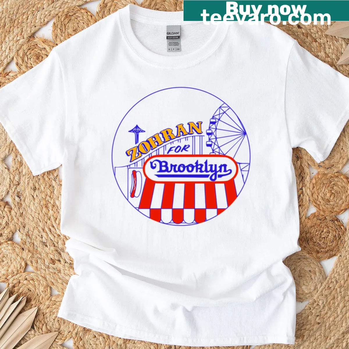 T-shirt featuring bold text 'Zohran For Brooklyn' — on a men's t-shirt