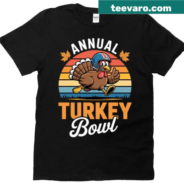 Thanksgiving football fan graphic on a festive T-shirt