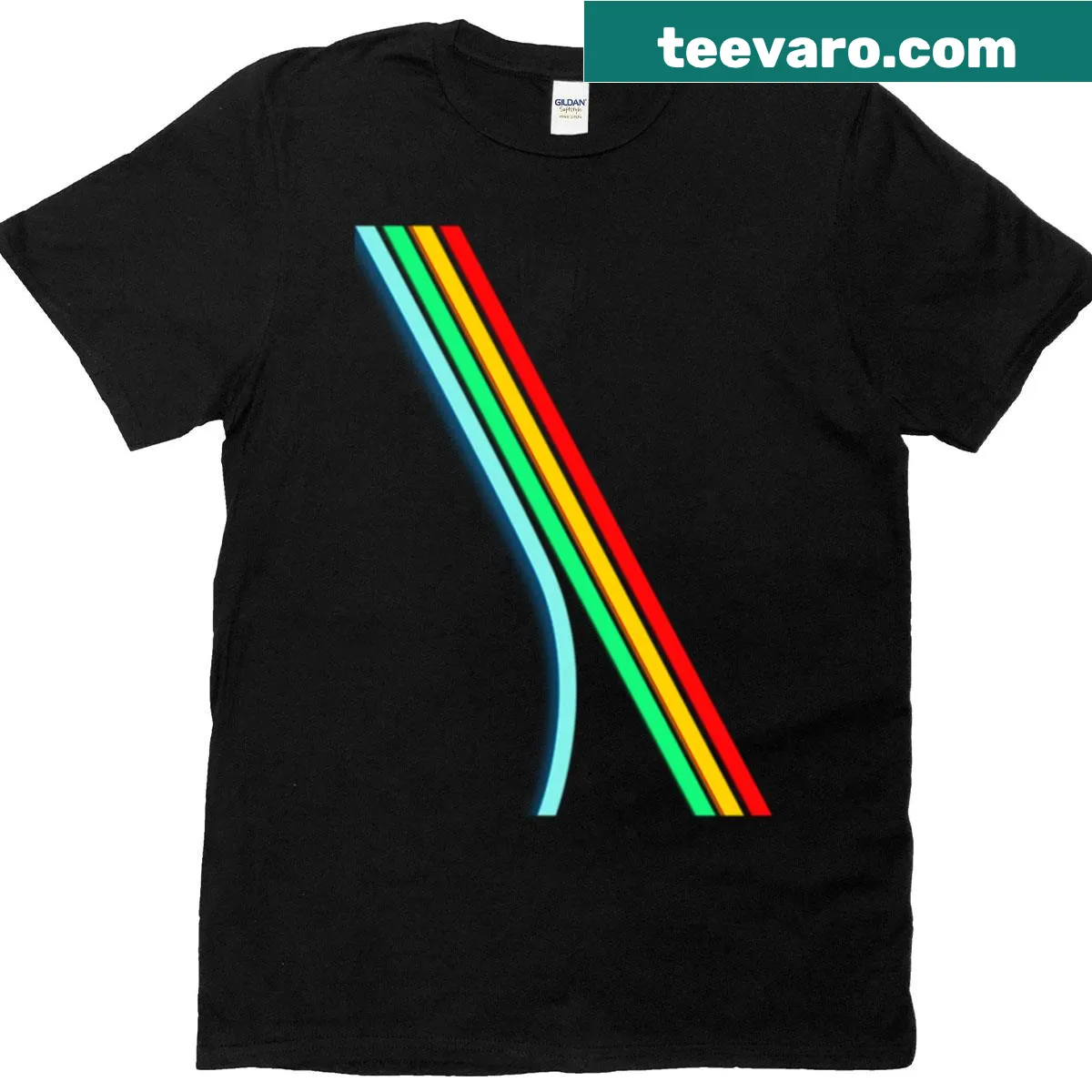 Stylish striped design for Arc Raiders on a T-shirt — on a men's t-shirt