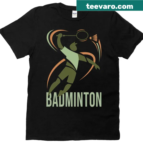 Graphic of a badminton player leaping with motion lines