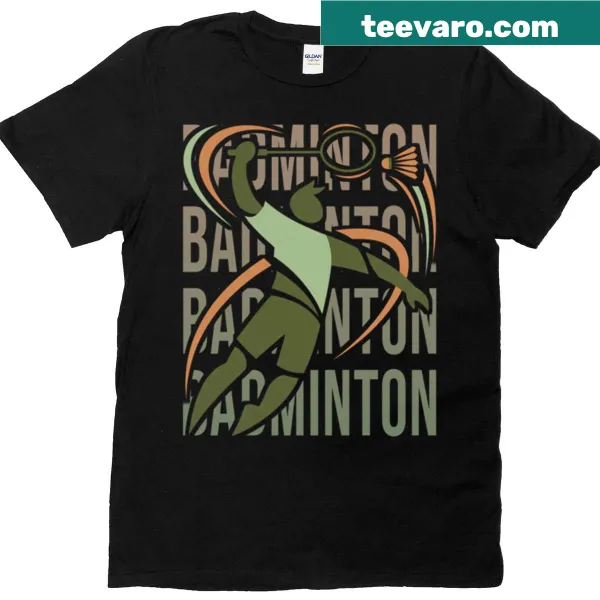 Bold text design depicting a badminton smash