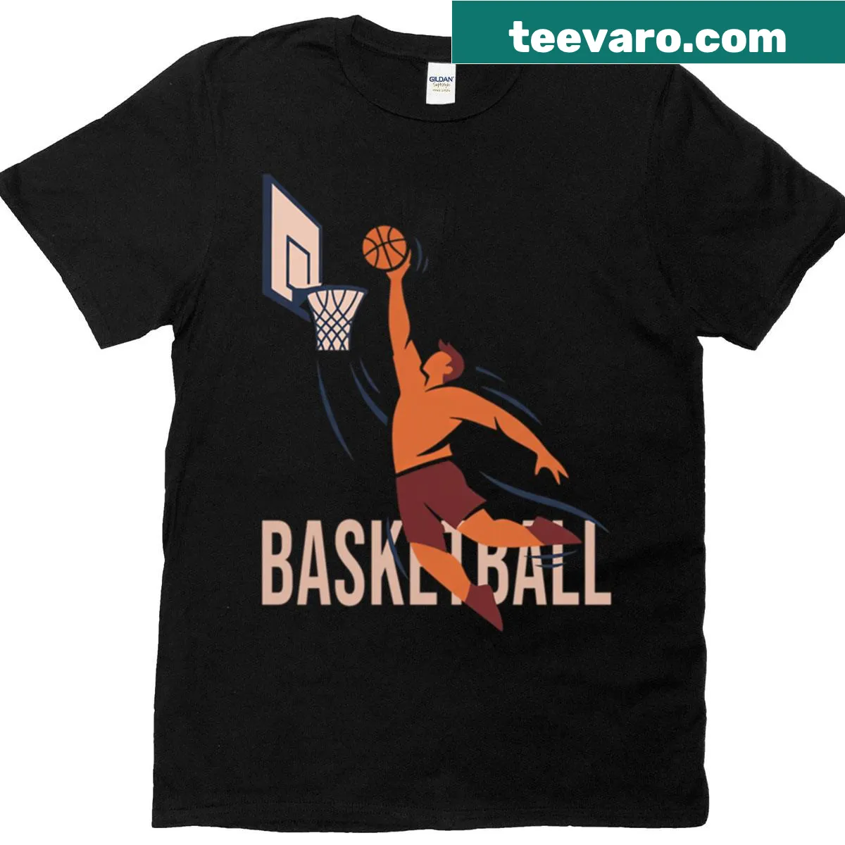 Basketball dunk t-shirt with bold typography design — on a men's t-shirt