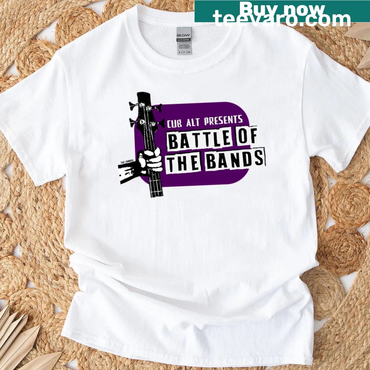 T-shirt featuring Battle of the Bands 2025 graphic — on a men's t-shirt