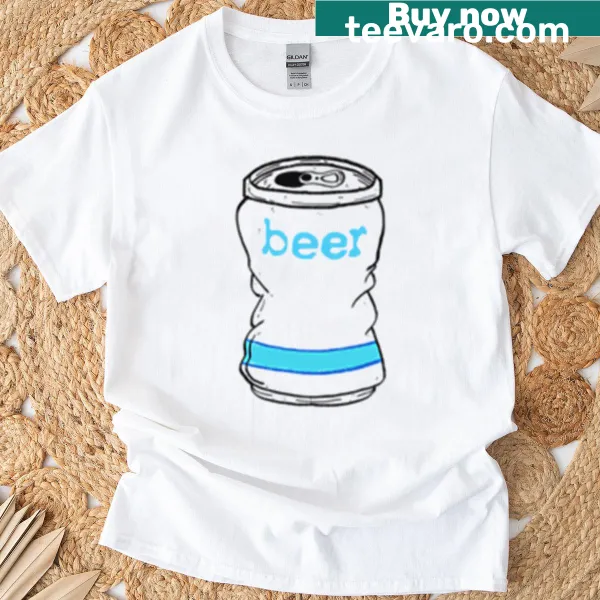 Cartoon T-shirt featuring a playful blue beer design