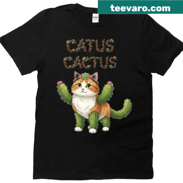 Charming cactus illustration graphic on a T-shirt